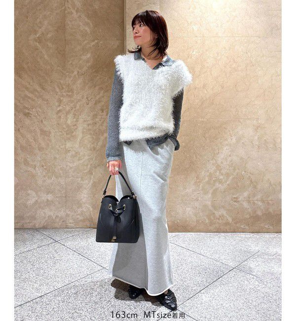 VIS「【WEB限定サイズ:MT/着丈が選べる】【洗える】フェザーヤーンニットベスト」|ニット・セーター|