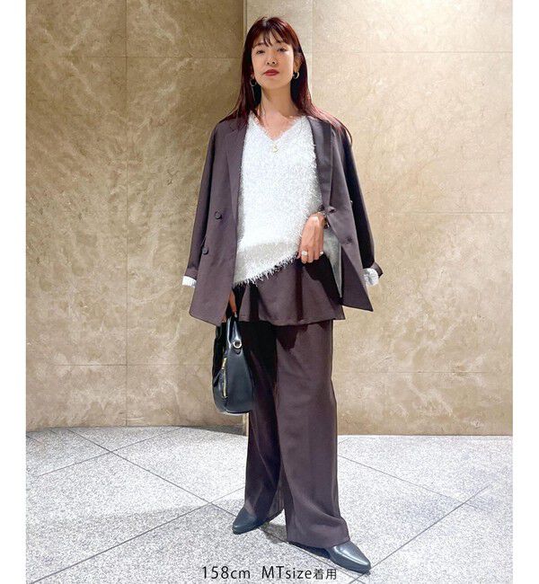 VIS「【WEB限定サイズ:MT/着丈が選べる】【洗える】フェザーヤーンニットベスト」|ニット・セーター|