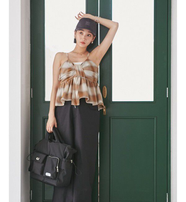 VIS「オンブレチェックリボンビスチェ」|キャミソール|