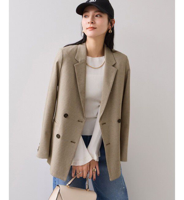 VIS「【美easy】ウーリッシュダブルブレストテーラードジャケット【セットアップ対応/洗える】」|テーラードジャケット|ベージュ系(29)