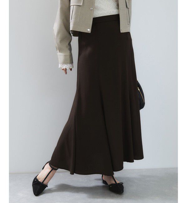 VIS「フィブリルサテン＆レースアソートマーメイドスカート」|スカート|ブラウン系(23)