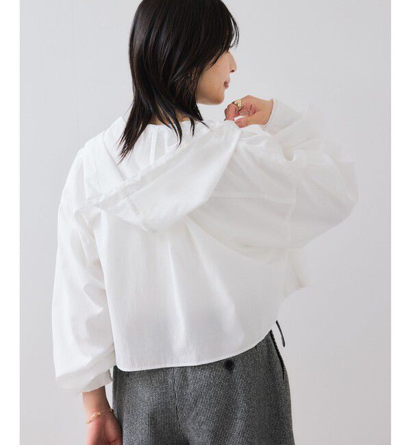 VIS「フード付きクロップドシアーシャツ」|シャツ・ブラウス|