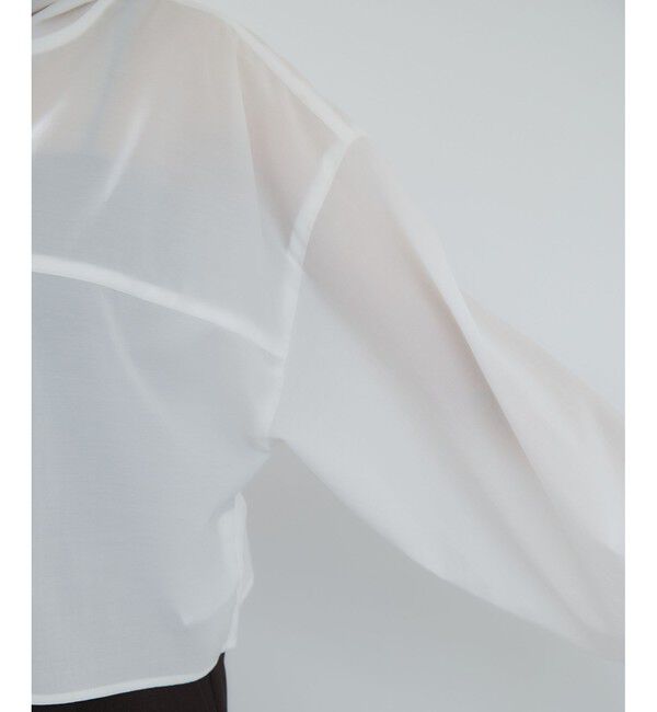 VIS「フード付きクロップドシアーシャツ」|シャツ・ブラウス|