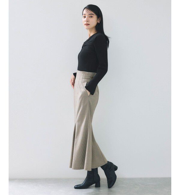 VIS「アシメねじれデザインリブニット」|ニット・セーター|