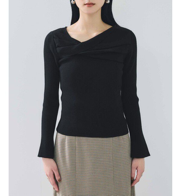 VIS「アシメねじれデザインリブニット」|ニット・セーター|