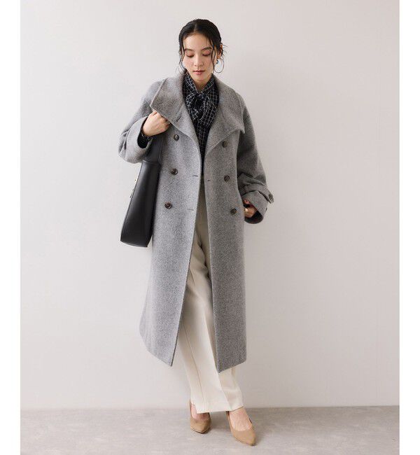 VIS「尾州シャギースタンドカラーロングコート/静電気防止・WEB限定PS・TMサイズ」|その他|