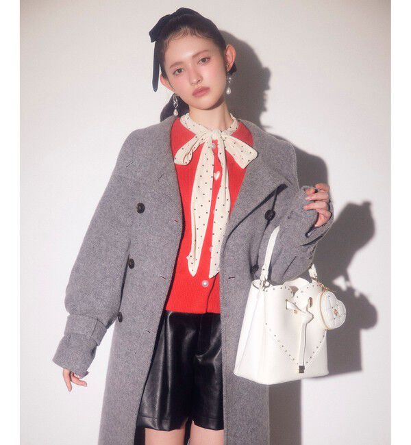 VIS「尾州シャギースタンドカラーロングコート/静電気防止・WEB限定PS・TMサイズ」|その他|