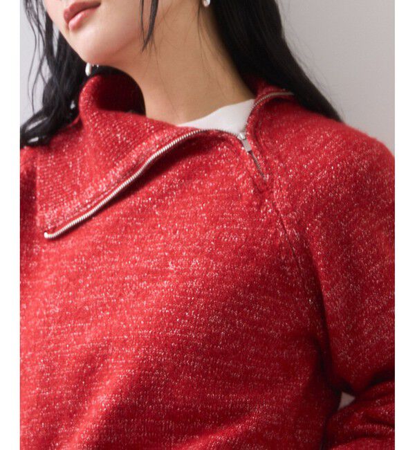 VIS「フロントジップニットプルオーバー/イージーケア」|ニット・セーター|