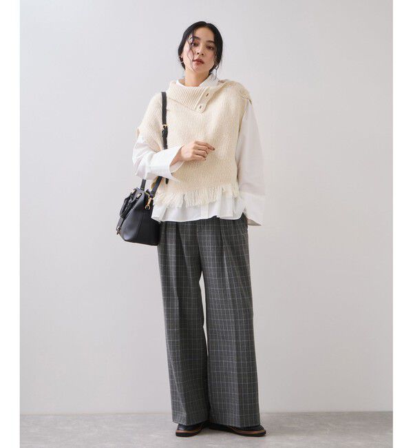 VIS「Hot Beautyツータックワイドパンツ/イージーケア」|チノ|