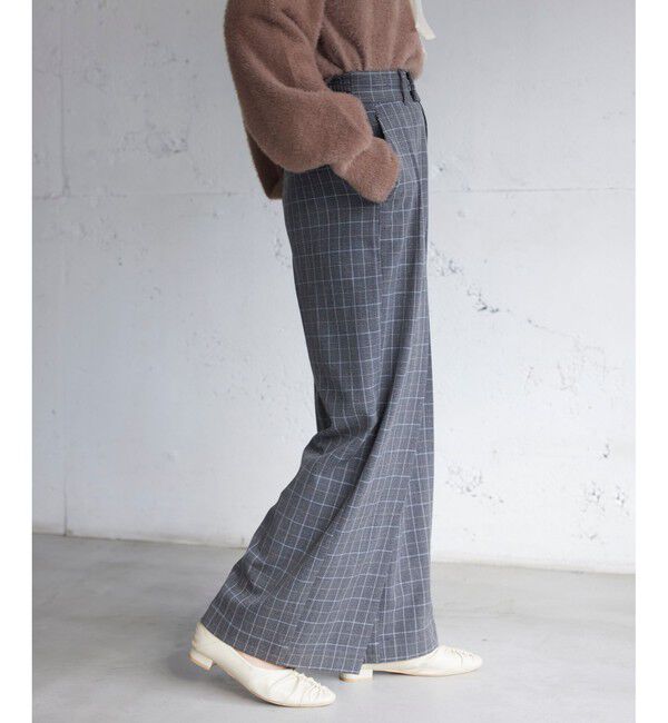 VIS「Hot Beautyツータックワイドパンツ/イージーケア」|チノ|