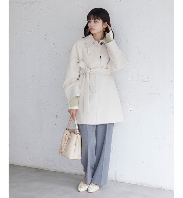 VIS「Hot Beautyベルテッドスリムストレートパンツ/イージーケア」|チノ|