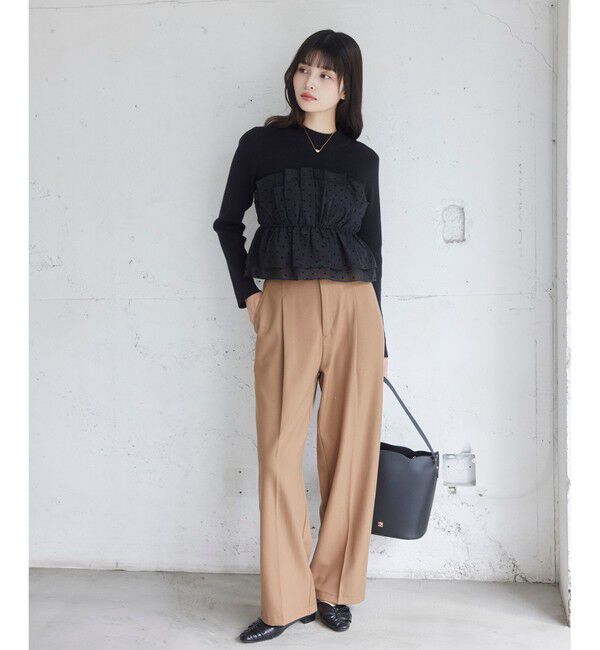 VIS「Hot Beautyベルテッドスリムストレートパンツ/イージーケア」|チノ|