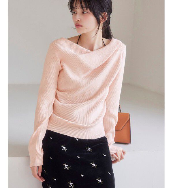 VIS「【美得】もちもちドレープリブニットトップス/イージーケア」|ニット・セーター|
