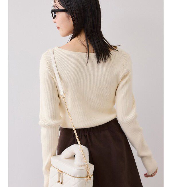 VIS「【美得】もちもちドレープリブニットトップス/イージーケア」|ニット・セーター|