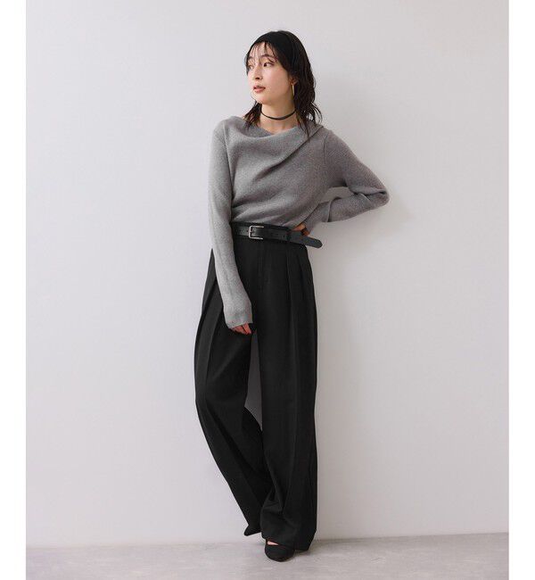 VIS「【美得】もちもちドレープリブニットトップス/イージーケア」|ニット・セーター|