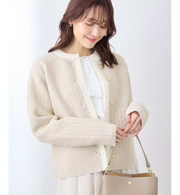 Rope&rsquo;Picnic「ゴールドボタンサマーツイードカーディジャケット」|カーディガン|