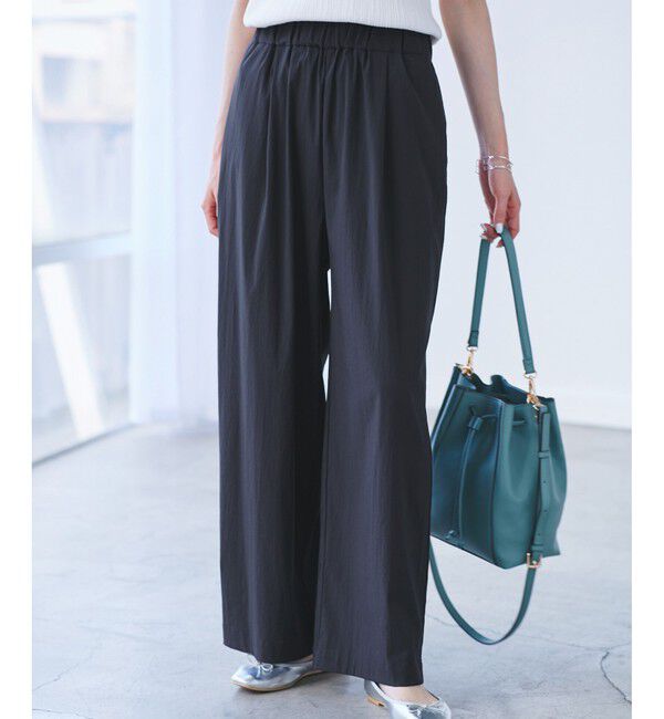 Rope&rsquo;Picnic「【UVカット】レーヨンナイロンイージーワイドパンツ」|チノ|