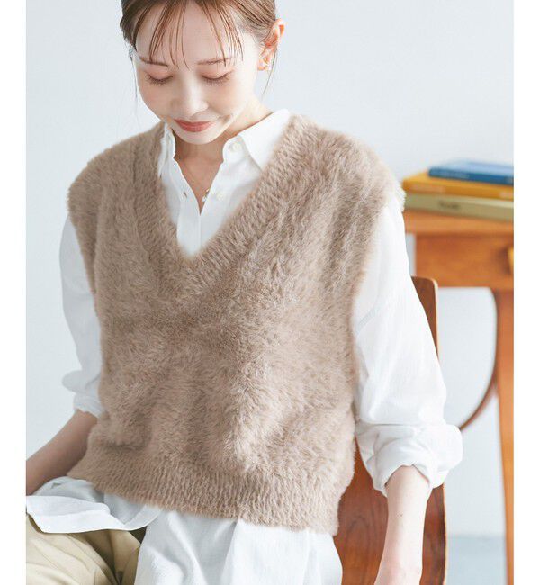 Rope&rsquo;Picnic「ショートフェザーニットベスト」|ベスト・ジレ|