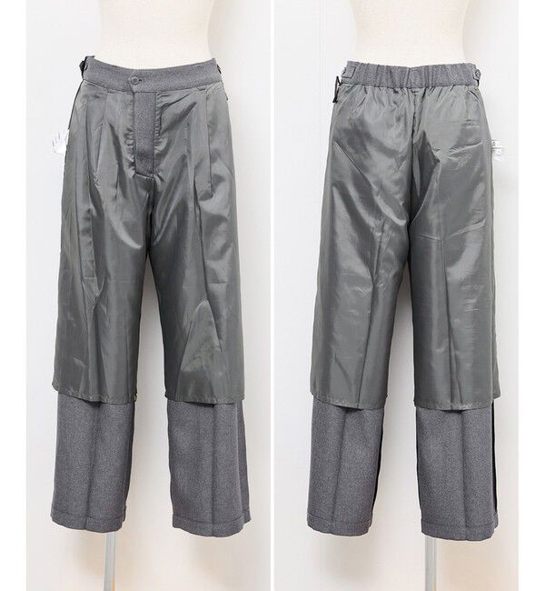 Rope&rsquo;Picnic「レディハンサムシリーズ ウールライクウエストタックセミワイドパンツ/セットアップ対応」|スラックス|