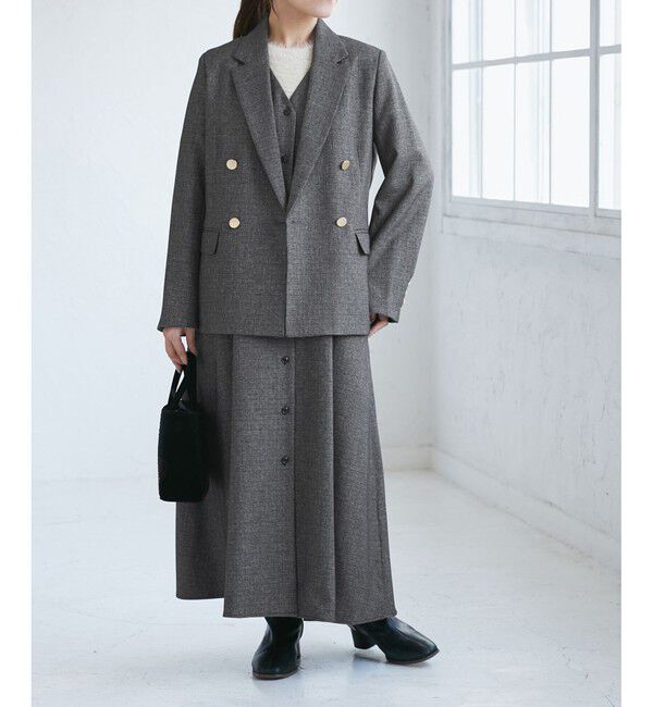 Rope&rsquo;Picnic「【低身長・小柄さんサイズ】ウールライクウエストタックジャンパースカート/セットアップ対応」|ワンピース|