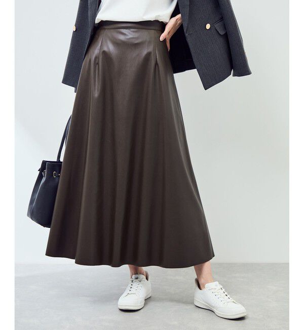 Rope&rsquo;Picnic「シンセティックレザーフレアロングスカート」|スカート|