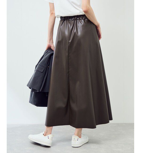 Rope&rsquo;Picnic「シンセティックレザーフレアロングスカート」|スカート|