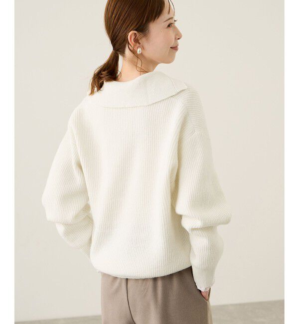 Rope&rsquo;Picnic「スキッパーポロニットプルオーバー/イージーケア」|ニット・セーター|
