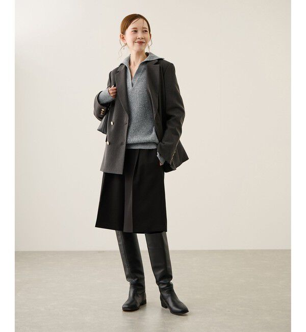 Rope&rsquo;Picnic「スキッパーポロニットプルオーバー/イージーケア」|ニット・セーター|