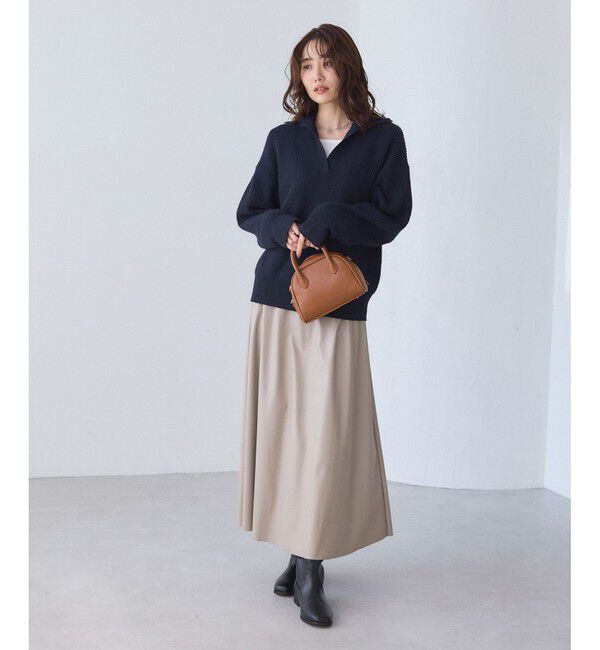 Rope&rsquo;Picnic「スキッパーポロニットプルオーバー/イージーケア」|ニット・セーター|