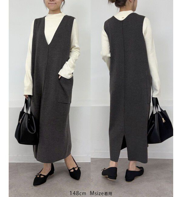 Rope&rsquo;Picnic「ニットジャンパースカート/着丈が選べる・リンクコーデ」|ワンピース|