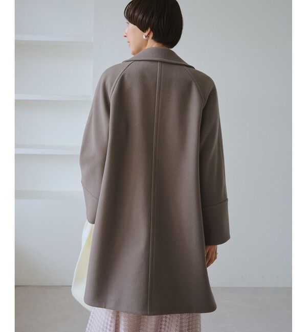 Rope&rsquo;Picnic「ジャージメルトン無地＆チェックオーバーPコート/一部WEB限定カラー・リンクコーデ」|ピーコート|