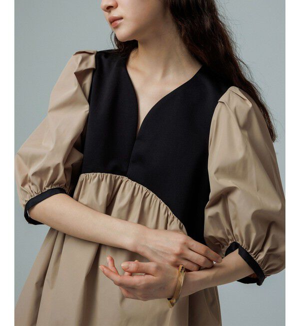 ADAM ET ROPE'「【WEB限定】・【オケージョン】ハートネックパフスリーブオケージョンブラウス」|シャツ・ブラウス|