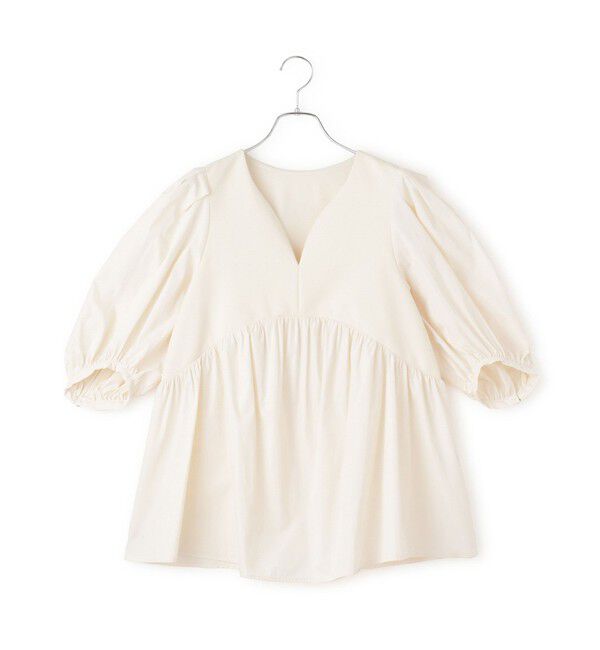 ADAM ET ROPE'「【WEB限定】・【オケージョン】ハートネックパフスリーブオケージョンブラウス」|シャツ・ブラウス|