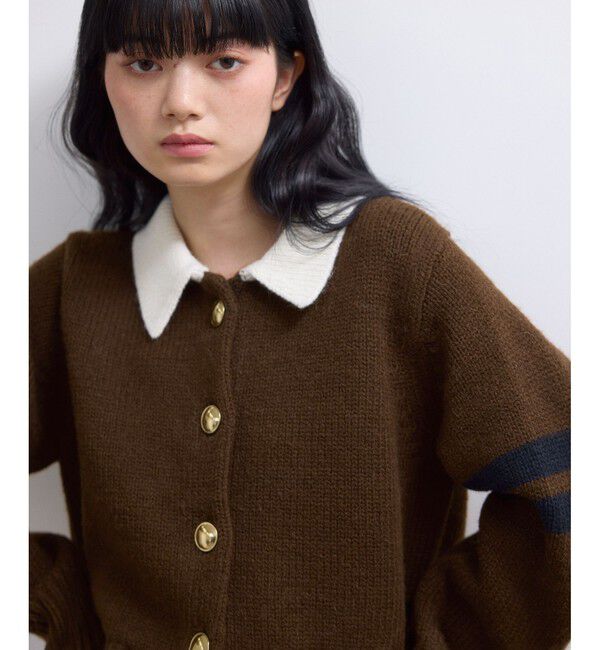 ADAM ET ROPE'「【WEB限定】ポロニットカーディガン」|カーディガン|