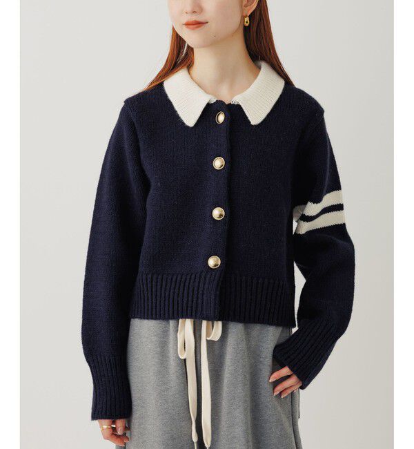 ADAM ET ROPE'「【WEB限定】ポロニットカーディガン」|カーディガン|