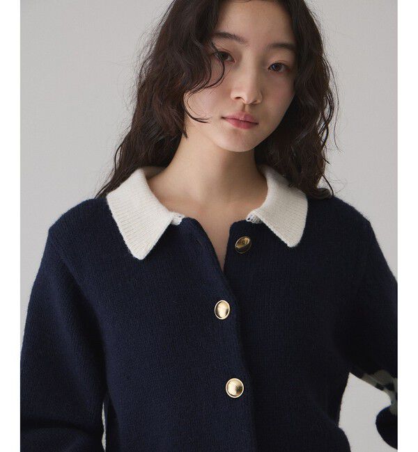 ADAM ET ROPE'「【WEB限定】ポロニットカーディガン」|カーディガン|