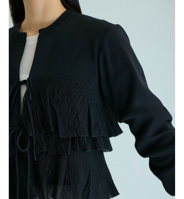 ADAM ET ROPE'「【サステナブル】フリルカーディガン」|カーディガン|