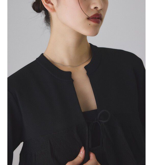 ADAM ET ROPE'「【サステナブル】フリルカーディガン」|カーディガン|