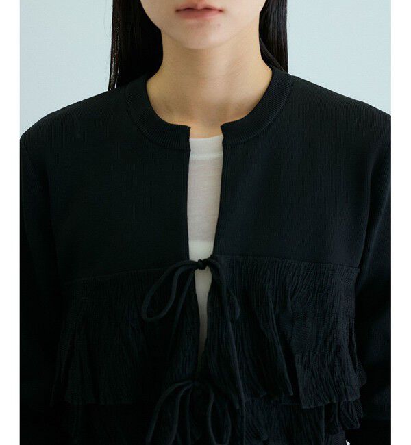 ADAM ET ROPE'「【サステナブル】フリルカーディガン」|カーディガン|