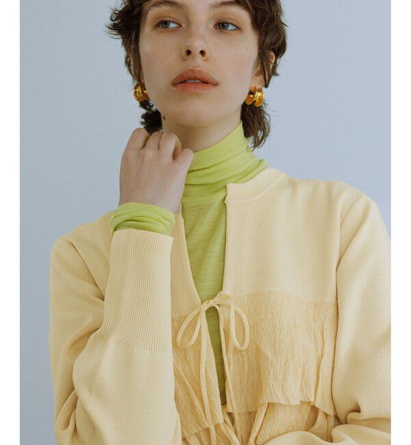 ADAM ET ROPE'「【サステナブル】フリルカーディガン」|カーディガン|