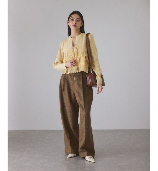 ADAM ET ROPE'「【サステナブル】フリルカーディガン」|カーディガン|