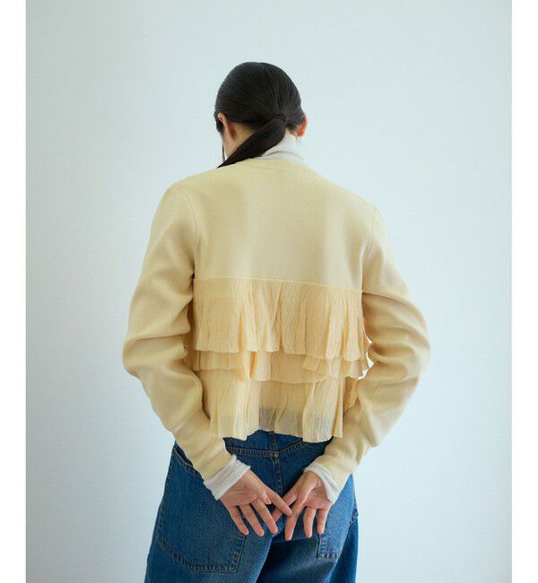 ADAM ET ROPE'「【サステナブル】フリルカーディガン」|カーディガン|