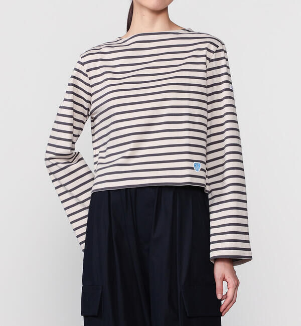 ORCIVAL「ORCIVAL | コットンジャージー ボートネック長袖Tシャツ WOMEN」|Tシャツ・カットソー|GREY系2