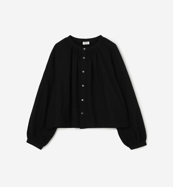 LE GLAZIK「LE GLAZIK | ポリエステルコットン ギャザーシャツ WOMEN」|シャツ・ブラウス|BLACK