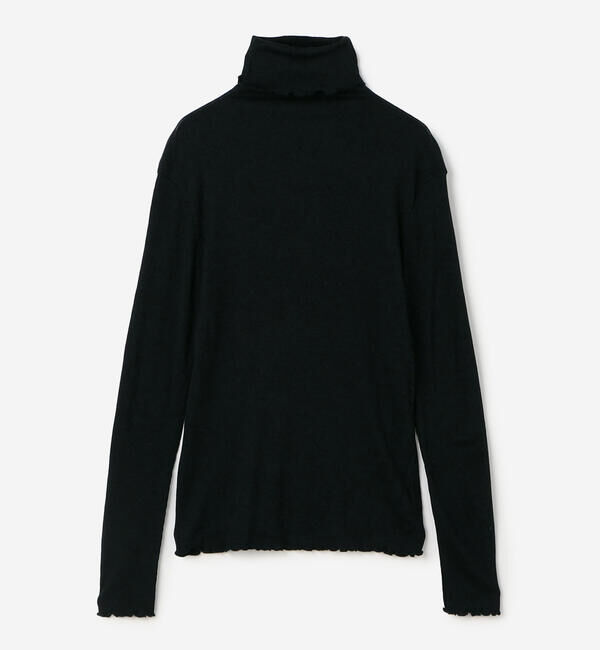  「TICCA | ウールシルク ボトルネックプルオーバー WOMEN」|Tシャツ・カットソー|NAVY