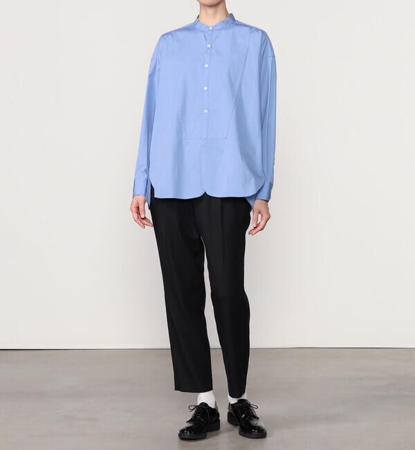  「TICCA | ノーカラー ビブヨークシャツ WOMEN」|シャツ・ブラウス|