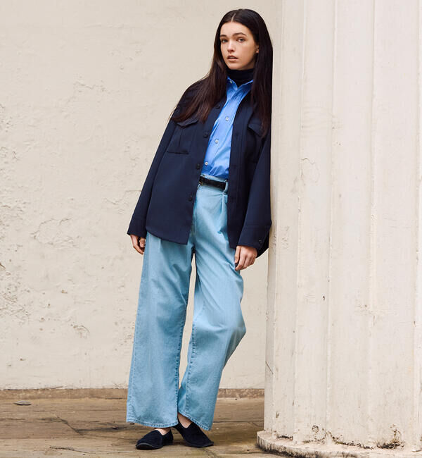  「TICCA | ノーカラー ビブヨークシャツ WOMEN」|シャツ・ブラウス|