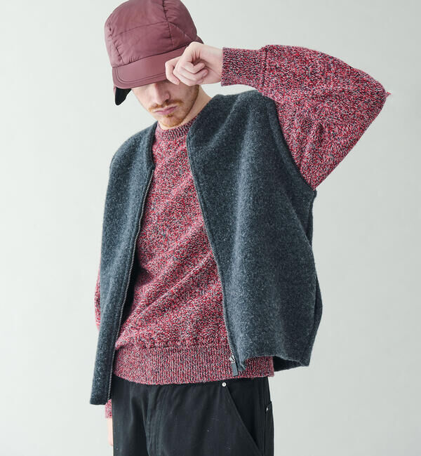  「COOHEM | カラーミックス クルーネックニットプルオーバー MEN」|ニット・セーター|