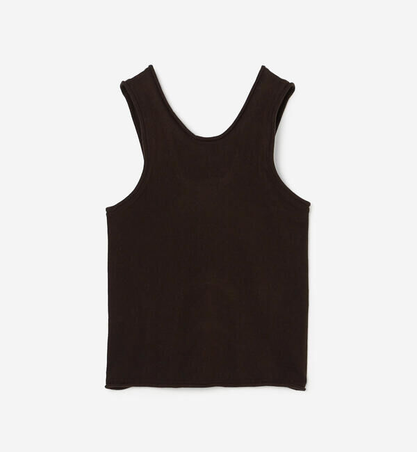 UNFIL「UNFIL | ブラッシュシルクコットン スリーブレストップ WOMEN」|Tシャツ・カットソー|DKBROWN