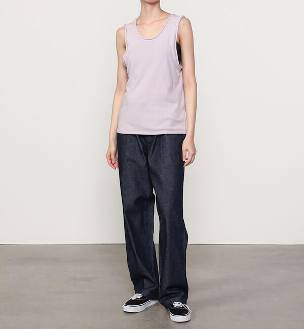 UNFIL「UNFIL | ブラッシュシルクコットン スリーブレストップ WOMEN」|Tシャツ・カットソー|